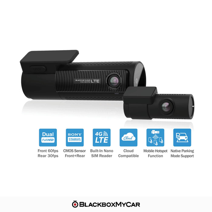 BlackVue DR770X-2CH LTE Full HD Cloud Dash Cam - Dash Cams - BlackVue DR770X-2CH LTE Full HD Cloud Dash Cam - 1080p Full HD @ 60 FPS, 2-Channel, Adhesive Mount, App Compatible, Bluetooth, Cloud, Desktop Viewer, G-Sensor, GPS, Hardwire Install, Loop Recording, LTE, Mobile App, Mobile App Viewer, Night Vision, Parking Mode, Security, South Korea, Super Capacitor, Wi-Fi - BlackboxMyCar